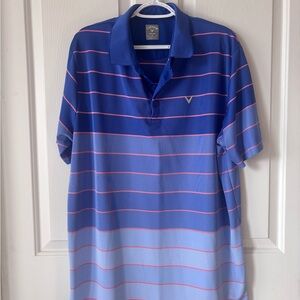 Callaway Opti-Dri Golf Polo Men’s XL with Blue and Pink Stripes